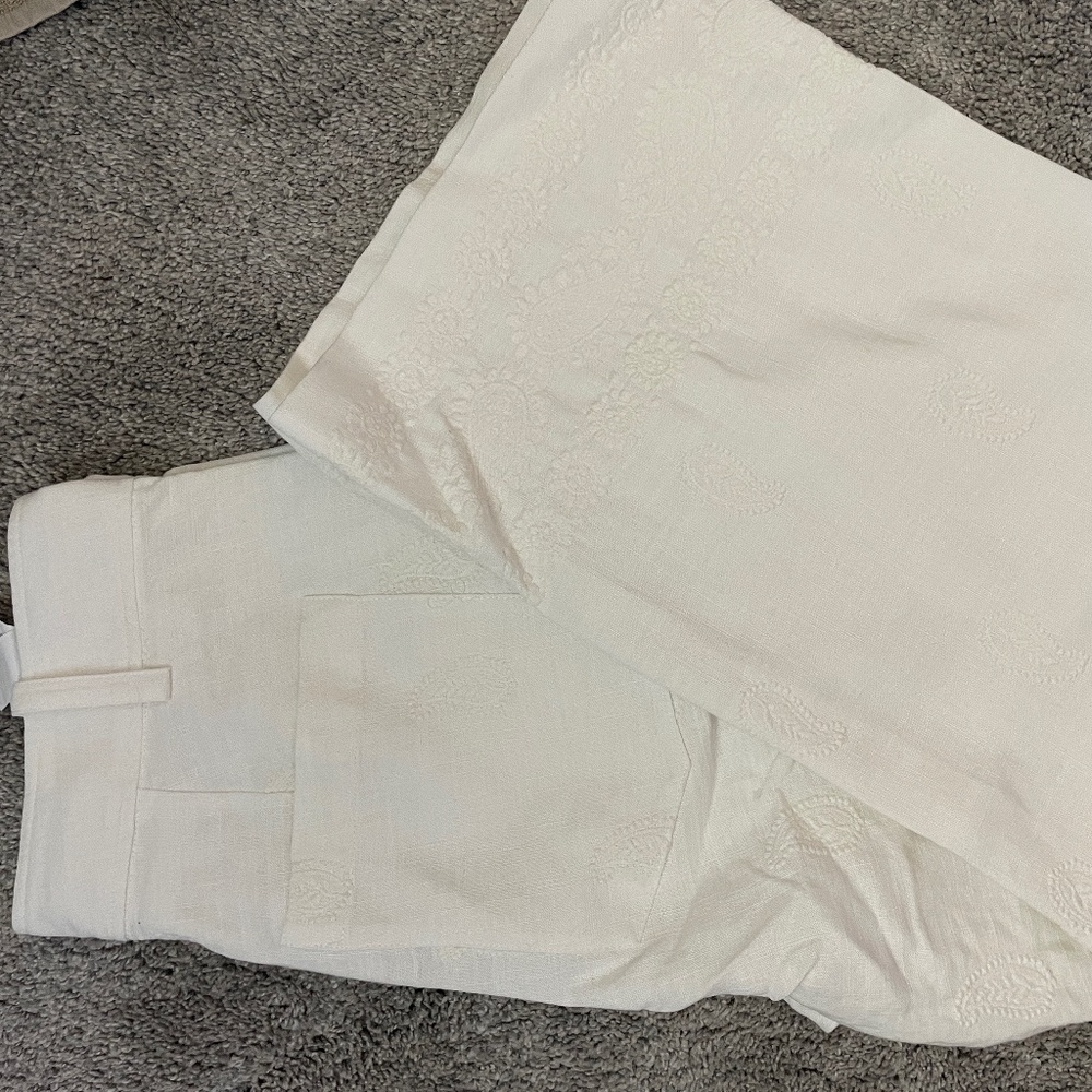 Zara high waisted embroidered trousers